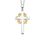 'No Greater Love' Cross Pendant Necklace in Sterling Silver with Chain